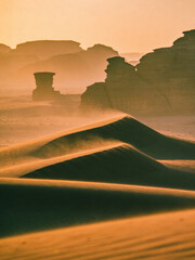 Naklejka premium Atmospheric Nature Sand Dune Textures at Golden Hour