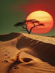 Naklejka premium Atmospheric Nature Sand Dune Textures at Golden Hour