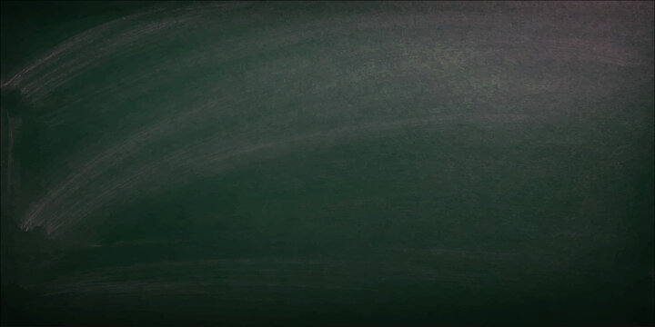 A blank vintage green chalkboard with a dark grunge texture and old blackboard pattern creates an empty textured backdrop for design art