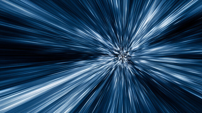 Blue anime speed lines . Radial zoom motion effect. Stock Illustration