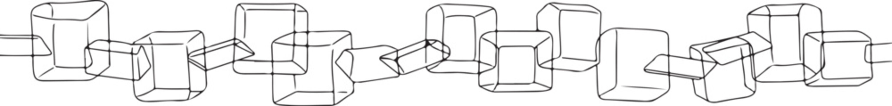 Geometric shapes border, abstract line art, black and white vector, decorative edge