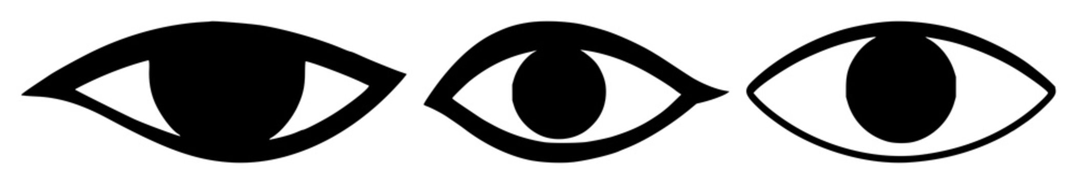 Eye hidden icon set with solid black color and simple glyph design featuring privacy, secrecy, incognito with invisibility and security