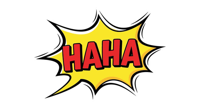 Comical "HAHA" Speech Bubble Pop Art Style