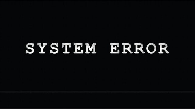 Error message, system failure, glitch screen, computer crash, technical issue