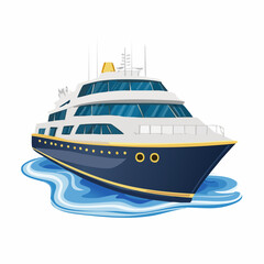Fototapeta premium Large White Luxury Cruise Ship Boat.