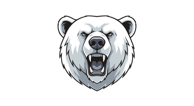 Illustration of a Polar Bear Head.