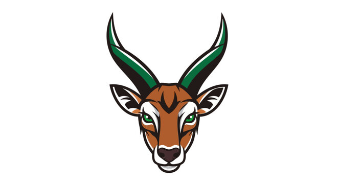 Illustration of Antelope Head with Horns.