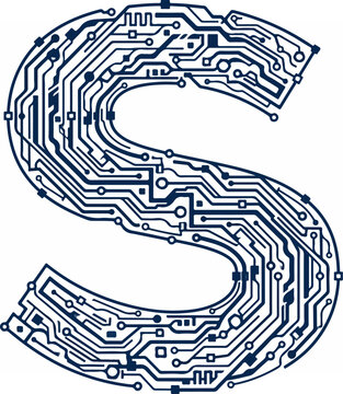 Large circuit board letter S shape.