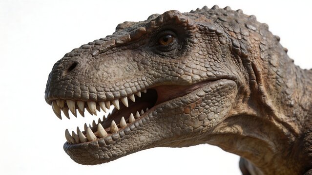 Closeup of a dinosaur head