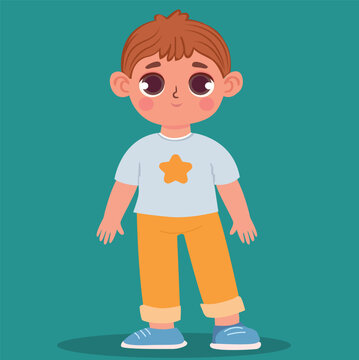cute young boy school boy vector character happy kid child illustration avtar