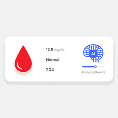 Fototapeta premium AI Blood Test Analysis with Brain Icon.