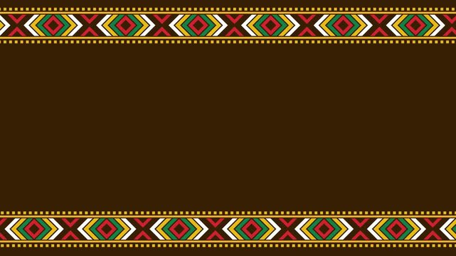 Ethnic tribal pattern border with copy space area for cultural background