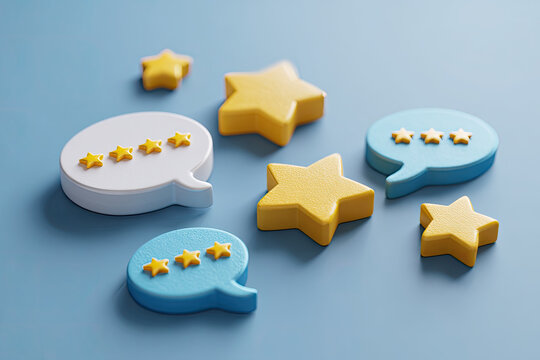 Customer feedback and five-star review icons. concept of satisfaction evaluation, online review survey system, and experience service rating of an employee. business service quality 