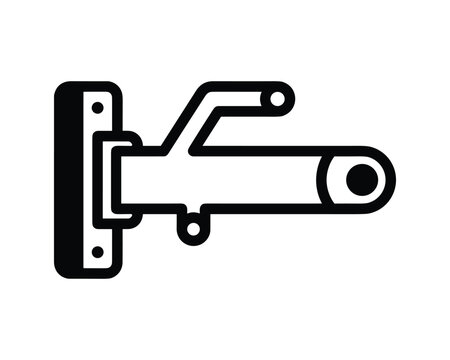 Aircraft Pitot Tube Vector Icon in Black and White