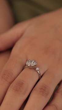 Diamond Turn round fancy silver engagemenet and party ring with beautyful ledy 