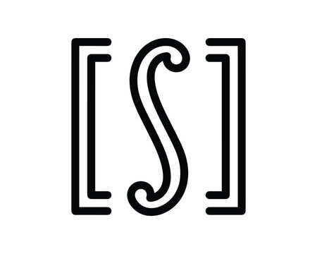Calculus integral bracket symbol black outline