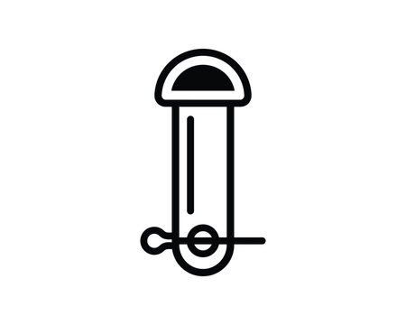 Clevis pin vector illustration, detailed technical drawing design
