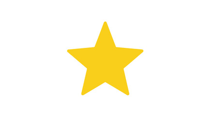 Obraz premium Simple Yellow Star Icon on White Background, Graphic Element, Award Symbol