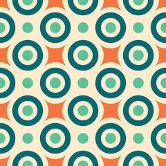 Naklejka premium Retro seamless pattern. Mid century modern style. Vintage modern background. Geometric pattern. for prints on fabric, textile, covers, wallpaper, interior, wrapping. vector illustration