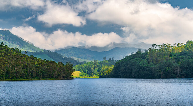 Serene boat ride and a panoramic view of Kundala dam, Munnar, Kerela, India
