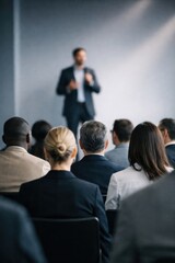 Obraz premium Professional audience attending business presentation.