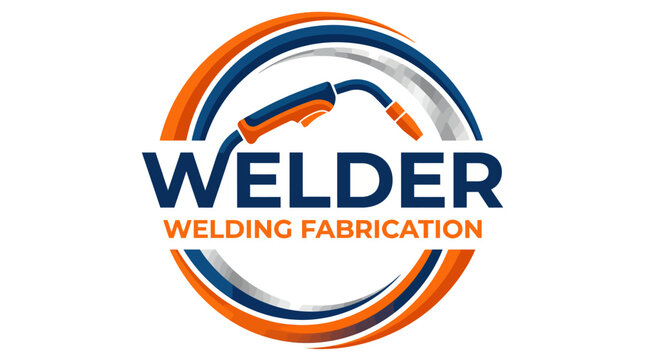 This bold logo represents a welding fabrication company, showcasing a welding tool, and evokes a sense of strength, precision, and craft in metalwork.
