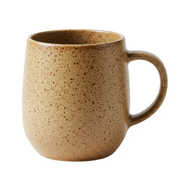 Ceramic mug with speckled design isolated on transparent background