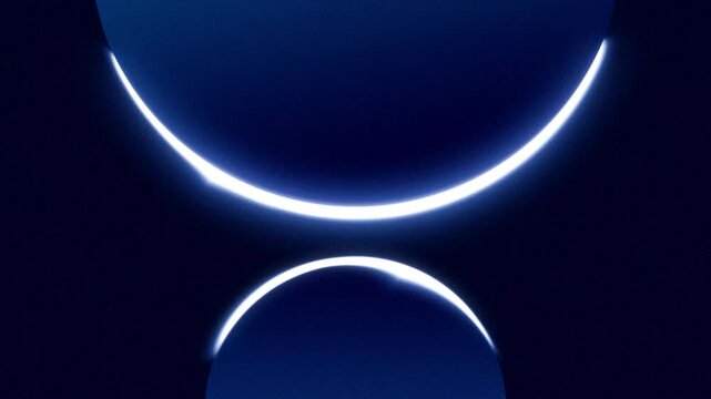 glowing blue semi circle motion graphic video backdrop footage background. moving glowing shine lightning scene frame full hd 30 fps. Gradient grain abstract texture backdrop looping animation.
