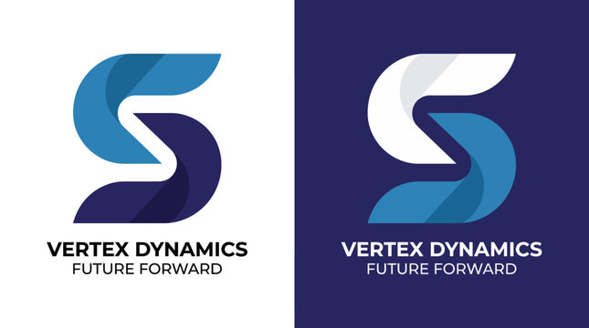 A sophisticated logo representing Vertex Dynamics, featuring geometric shapes in blue and white, signifying innovation and a forward-thinking approach to business.