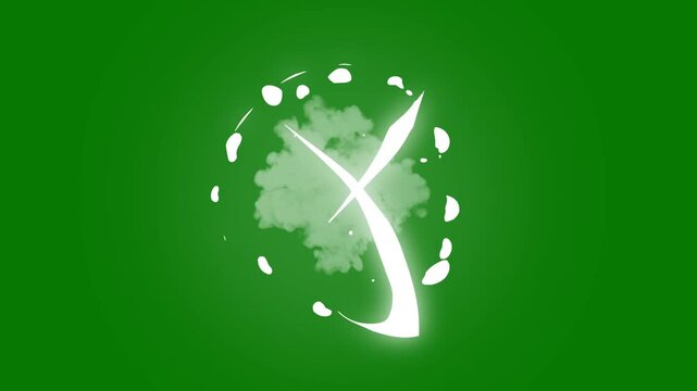 2d cartoon smoke fx explosion, hand drawn anime style smoke burst, glowing spark energy flash, dust puff transition on isolatedgreen screen background 4k
