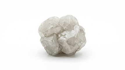 Fototapeta premium Rough textured light-colored natural mineral formation against a white background