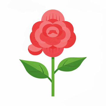 Red Camellia Flower Illustration Elegant Botanical Floral Design