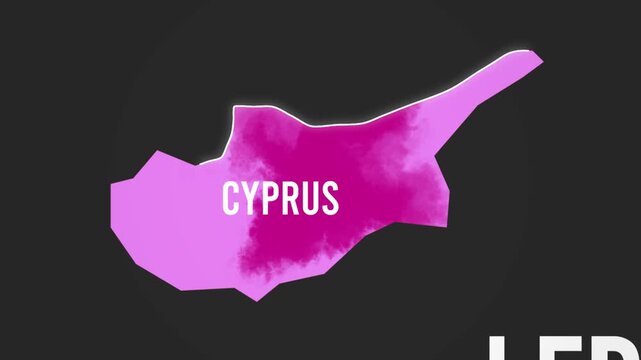 Cyprus 3D Map Animation With Glowing Line