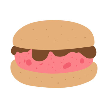 donut ice cream dessert hand drawn vector illustration