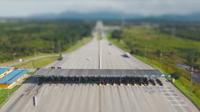 Toll gate on the highway BR101 in the state of Santa Catarina, Brazil