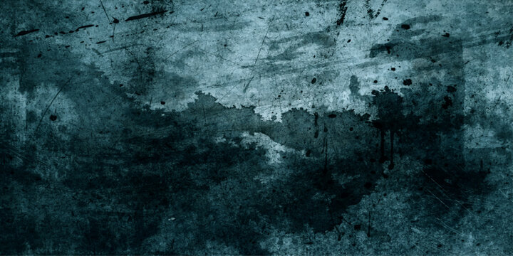 Blue grunge wall texture background with aged vintage distressed surface, rough concrete and paint patterns, dark weathered antique grungy wallpaper design, textured old dirty canvas style