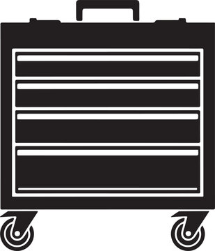 Rolling Tool Cabinet Drawer Storage Vector Icon