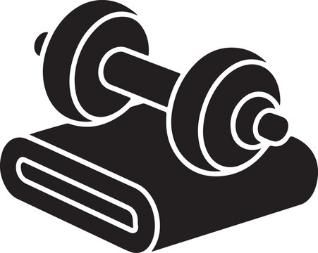 Dumbbell Treadmill Fitness Gym Equipment Vector Icon