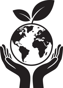 Eco Earth Hands Plant Sustainability Vector Icon