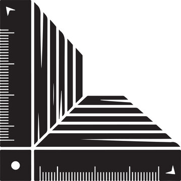 Perspective Ruler Measurement Tool Geometry Vector Icon