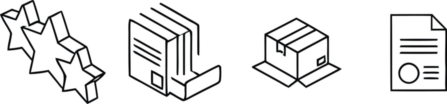 Modern Isometric Line Icon Set. Business Service Quality and Shipping