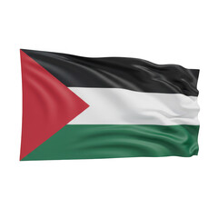 Obraz premium Waving flag of palestine with horizontal stripes isolated on a transparent background