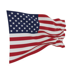 Fototapeta premium Waving united states of america flag isolated on a transparent background