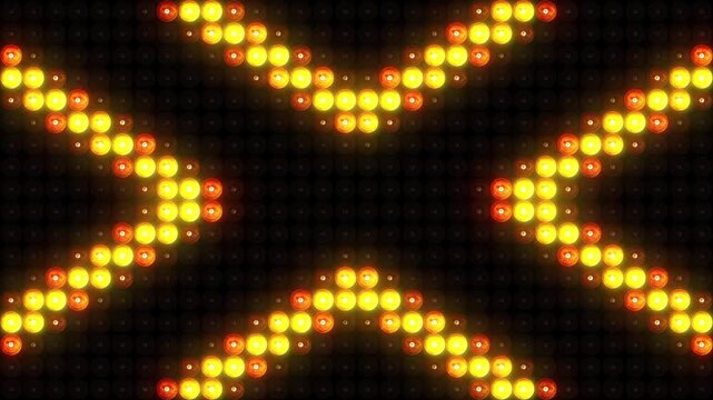 Animated glowing lamps on a large monitor