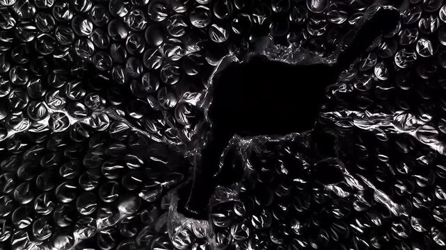 Monochromatic Metallic Particles Converging Into Dark Void Cinematic Abstract