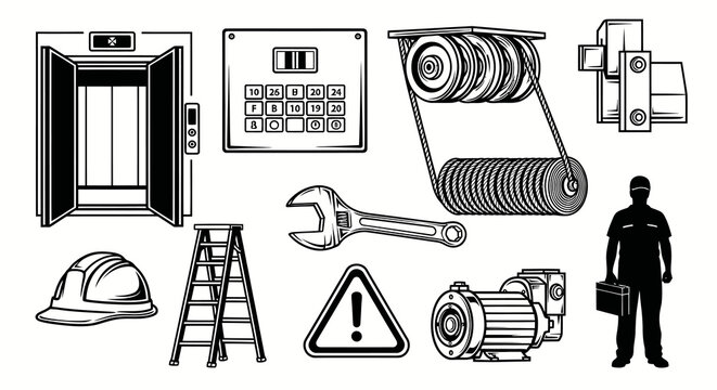 Elevator Service Maintenance and Engineering Equipment Set