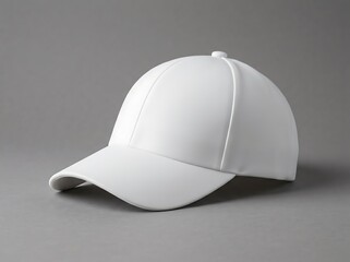 Fototapeta premium White baseball cap, blank hat, plain cotton cap, empty sports hat