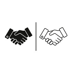 Obraz premium Handshake icon set in solid and outline style for business partnership and agreement with handshake