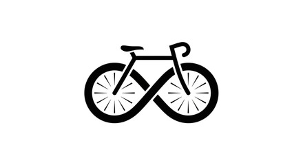 Fototapeta premium A black bicycle icon on white background.