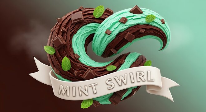 Mint swirl chocolate dessert sweet treat.